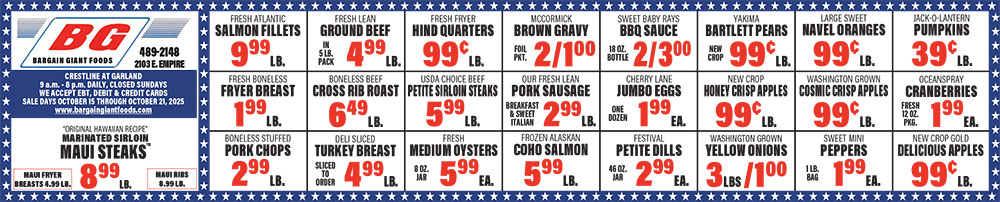 Bargain Giant Foods Weekly Specials