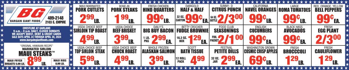 Bargain Giant Foods Weekly Specials