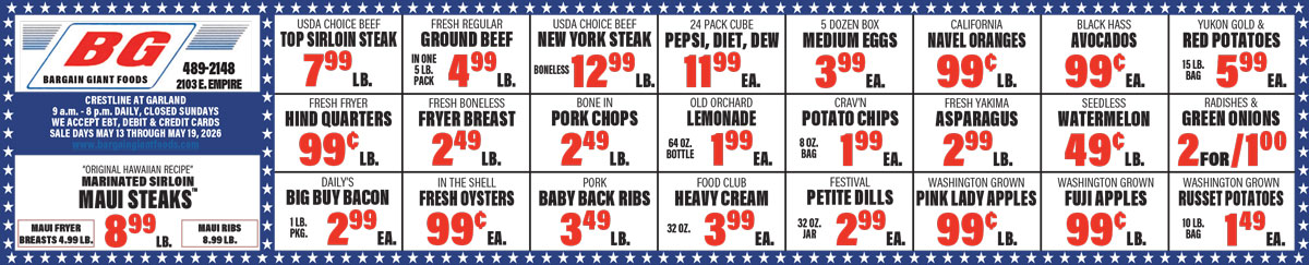 Bargain Giant Foods Weekly Specials