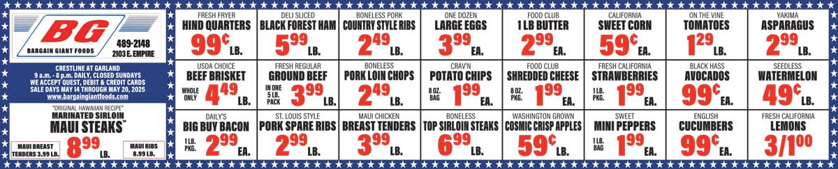 Bargain Giant Foods Weekly Specials