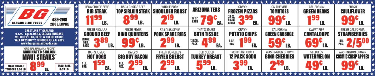 Bargain Giant Foods Weekly Specials