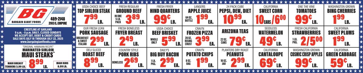 Bargain Giant Foods Weekly Specials