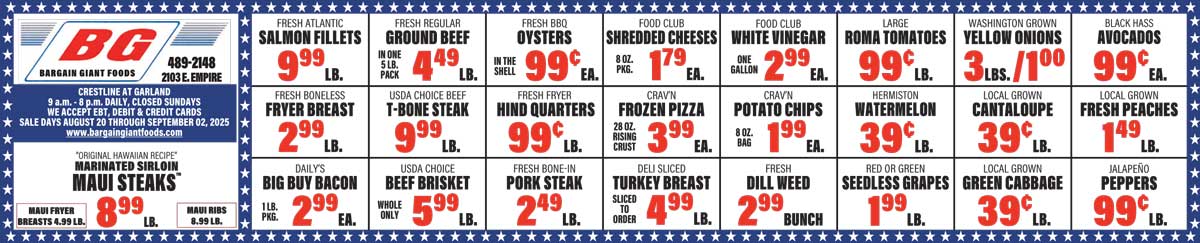 Bargain Giant Foods Weekly Specials