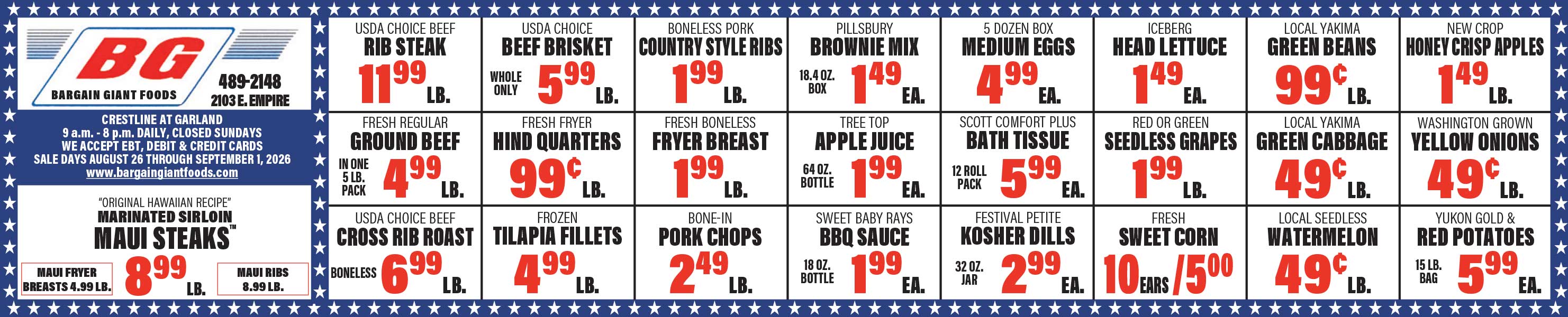 Bargain Giant Foods Weekly Specials